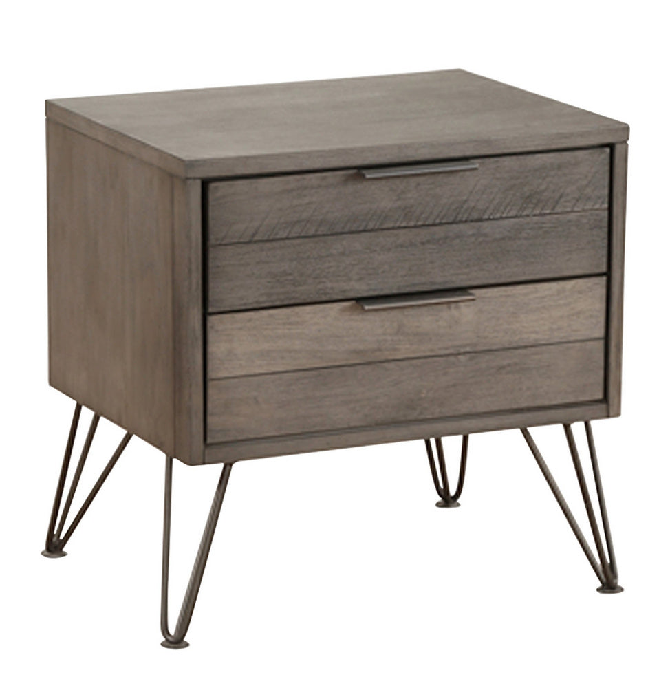 Urbanite 3-Tone Gray Wood 2-Drawer Nightstand