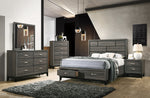 Valdemar Weathered Gray Wood King Bed with Storage