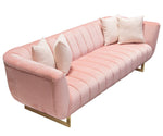 Venus Blush Pink Velvet Tufted Sofa (Oversized)