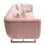 Venus Blush Pink Velvet Tufted Sofa (Oversized)