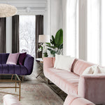 Venus Blush Pink Velvet Tufted Sofa (Oversized)