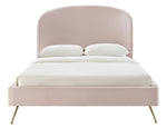 Vivi Modern Blush Velvet King Platform Bed