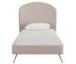 Vivi Modern Blush Velvet Twin Platform Bed