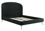 Vivi Modern Forest Green Velvet Queen Platform Bed