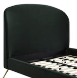 Vivi Modern Forest Green Velvet Queen Platform Bed