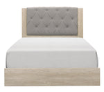 Whiting Cream Wood Queen Bed with Gray Fabric Insert