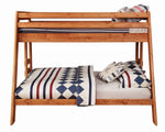 Wrangle Hill Amber Wash Wood Twin/Full Bunk Bed with Storage