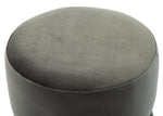 Yamma Grey Soft Velvet Ottoman with Gold Band