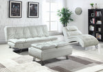 Dilleston Contemporary 3-Pc White Leatherette Sofa Bedroom Set