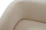 Yara Pleated Beige Velvet Loveseat