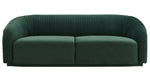 Yara Pleated Forest Green Velvet 2-Seat Sofa (Oversized)