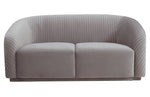 Yara Pleated Grey Velvet Loveseat