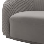 Yara Pleated Grey Velvet 2-Seat Sofa (Oversized)