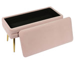 Ziva Blush Velvet Storage Bench