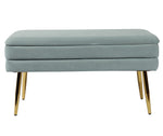 Ziva Sea Blue Velvet Storage Bench