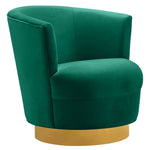 Noah Green Velver Swivel Accent Chair