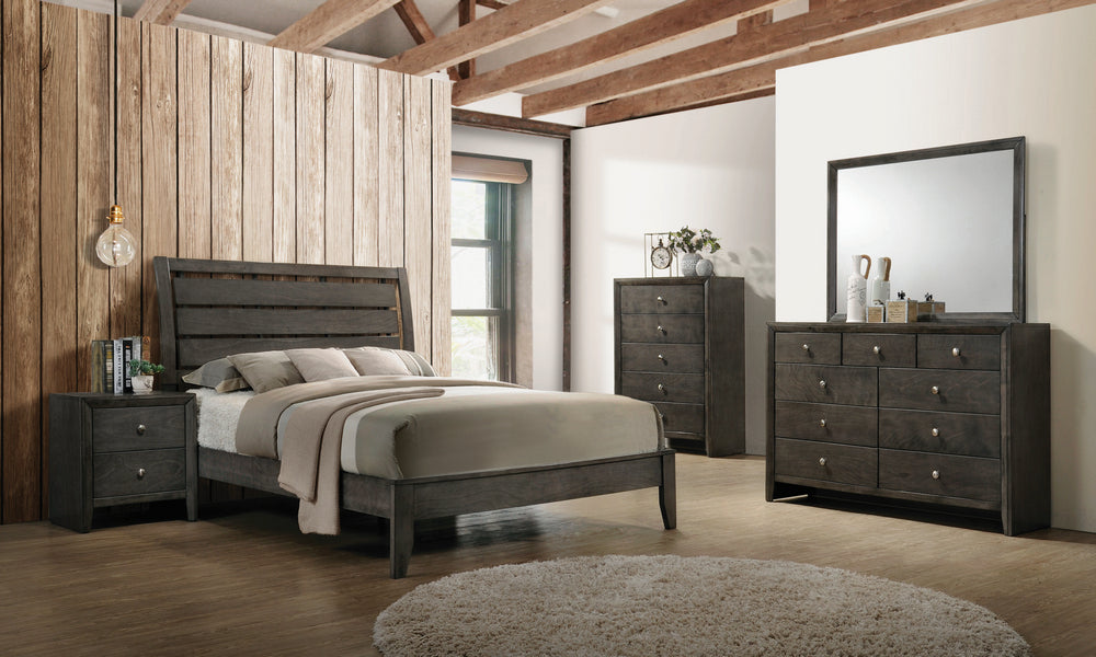 Serenity 5-Pc Mod Grey Wood Queen Bedroom Set