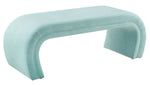 Kenya Bright Blue Velvet Waterfall Style Bench