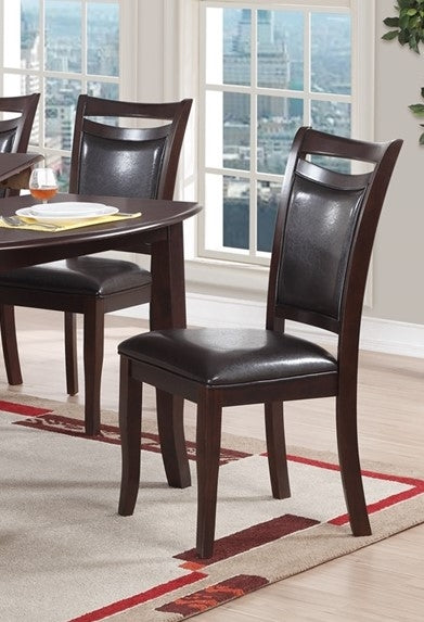 Stefanie 2 Dark Brown Faux Leather/Wood Side Chairs