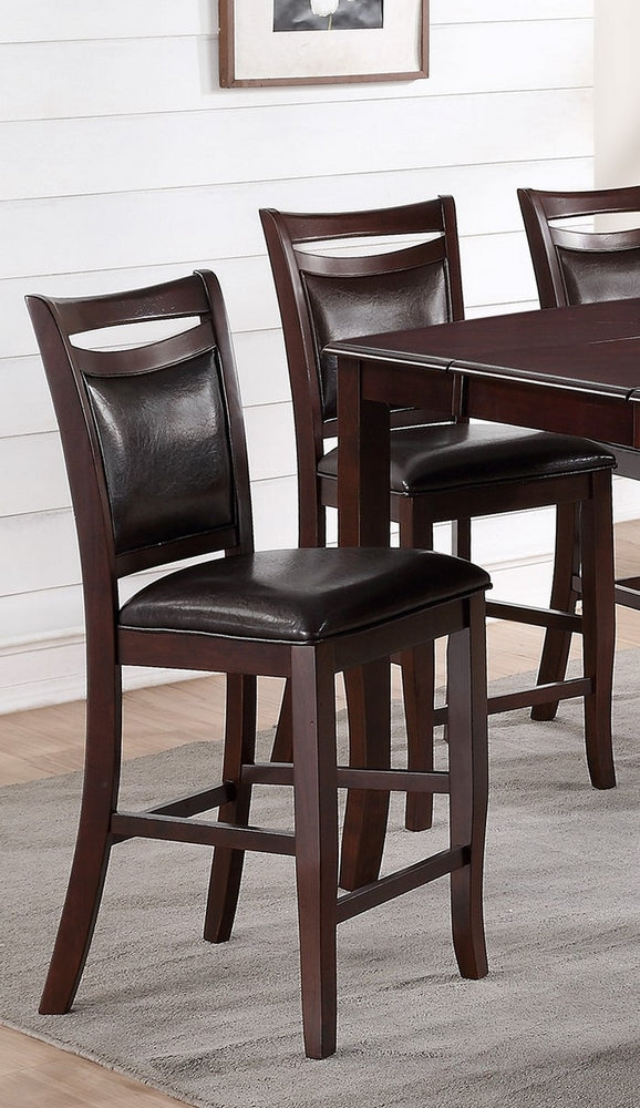 Stefanie 2 Dark Brown Faux Leather Counter Height Chairs