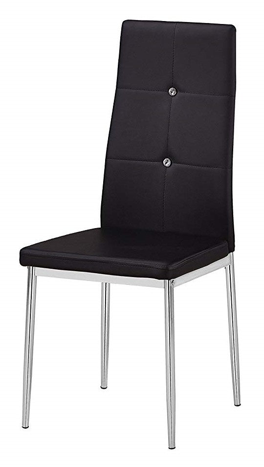 Eliana 2 Black Leather-Like/Metal Side Chairs