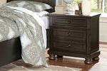 Begonia Gray Wood Nightstand with Hidden Drawer