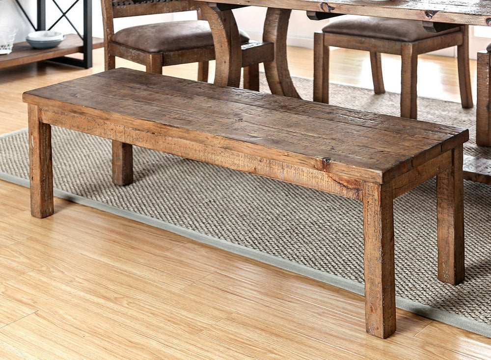 Gianna Rustic Pine Solid Wood Bench