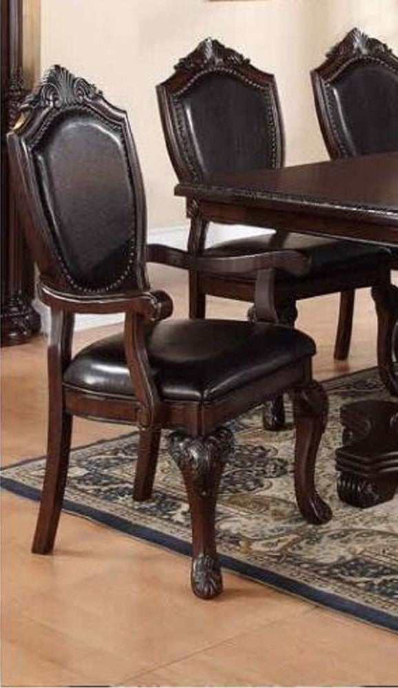 Viola 2 Espresso Wood/Faux Leather Arm Chairs