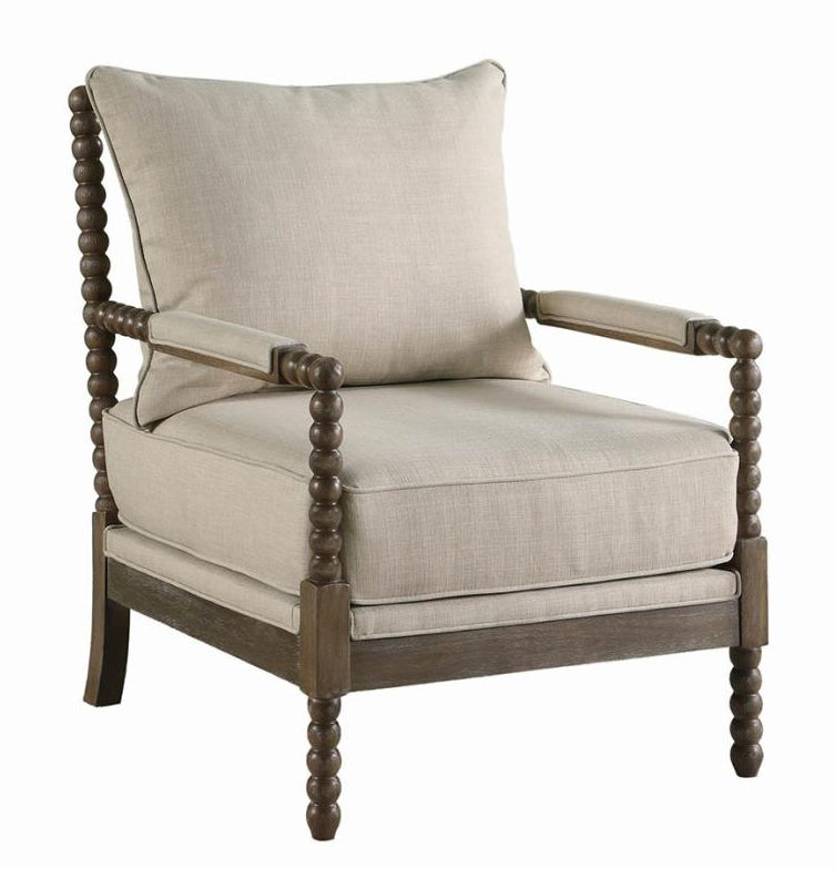 Goizane Oatmeal Linen-Like Fabric Accent Chair