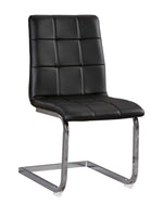 Madanere 4 Black Faux Leather/Chrome Metal Side Chairs