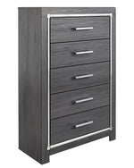 Lodanna Gray Wood 5-Drawer Chest