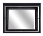 Allura Black Wood Dresser Mirror with LED Lighting