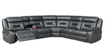 Omeet 3-Pc Gray Manual Recliner Sectional Sofa