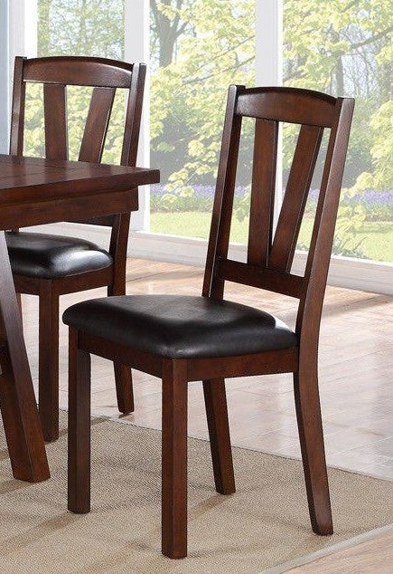 Giosetta 2 Dark Walnut Faux Leather/Wood Side Chairs