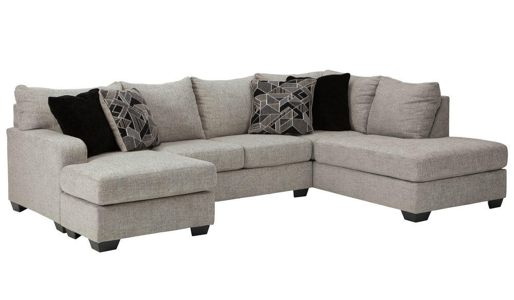 Megginson 2-Pc Storm Fabric Sectional with LAF Sofa Chaise (Oversized)