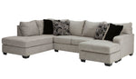 Megginson 2-Pc Storm Fabric Sectional with RAF Sofa Chaise (Oversized)