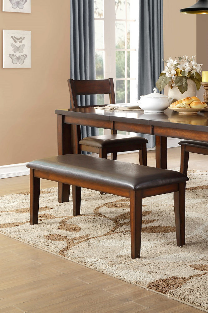 Mantello Dark Brown Bi-Cast Vinyl/Wood Bench