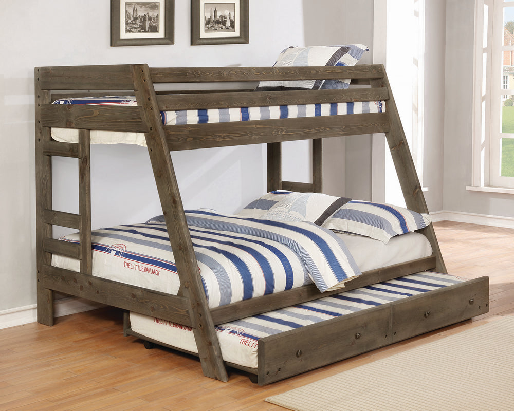 Wrangle Hill Gunsmoke Wood Twin/Full Bunk Bed with Trundle