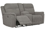 Mouttrie Smoke Power Recliner Loveseat