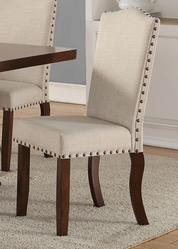 Eleni 2 Cream Fabric/Wood Side Chairs