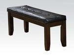 Urbana Black Faux Leather/Espresso Wood Bench