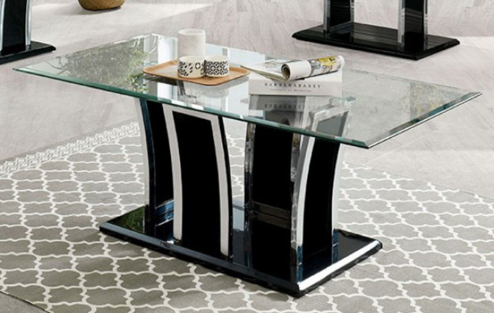 Staten Glossy Black Wood Coffee Table