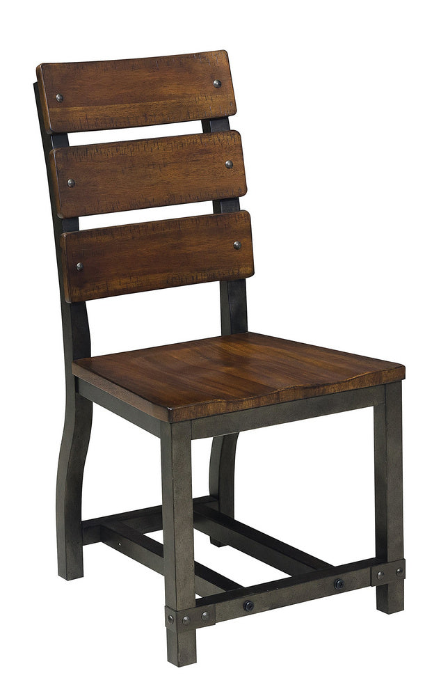 Holverson 2 Rustic Brown Wood Side Chairs