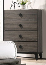 Avantika Rustic Gray Oak Wood/Faux Marble 4-Drawer Chest