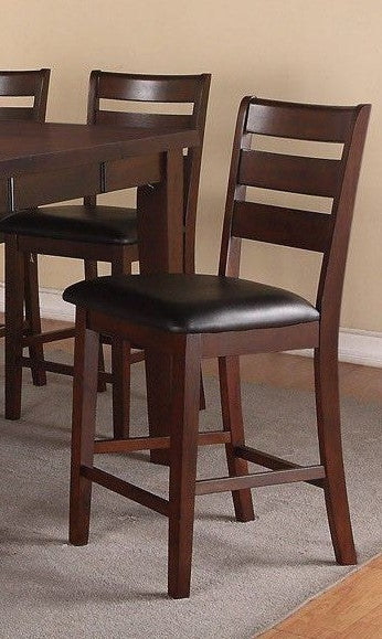 Georgete 2 Chocolate Faux Leather Counter Height Chairs