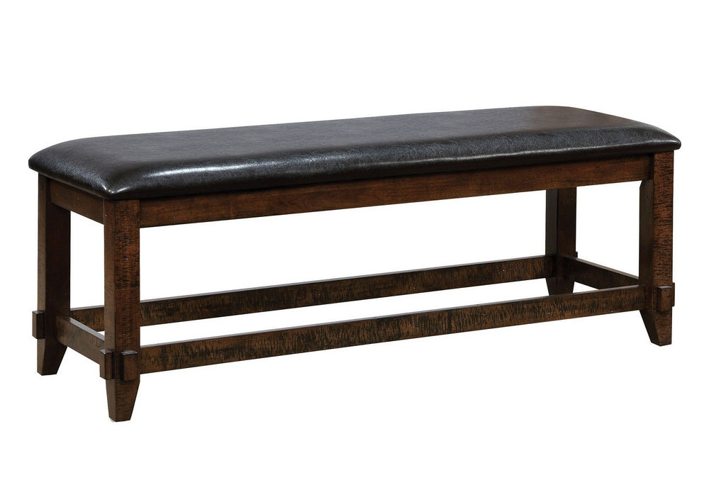 Meagan Brown Cherry/Espresso Leatherette Bench