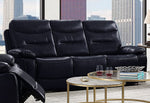 Aashi Navy Leather-Gel Match Manual Recliner Sofa