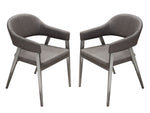 Adele 2 Grey Leatherette Arm Chairs