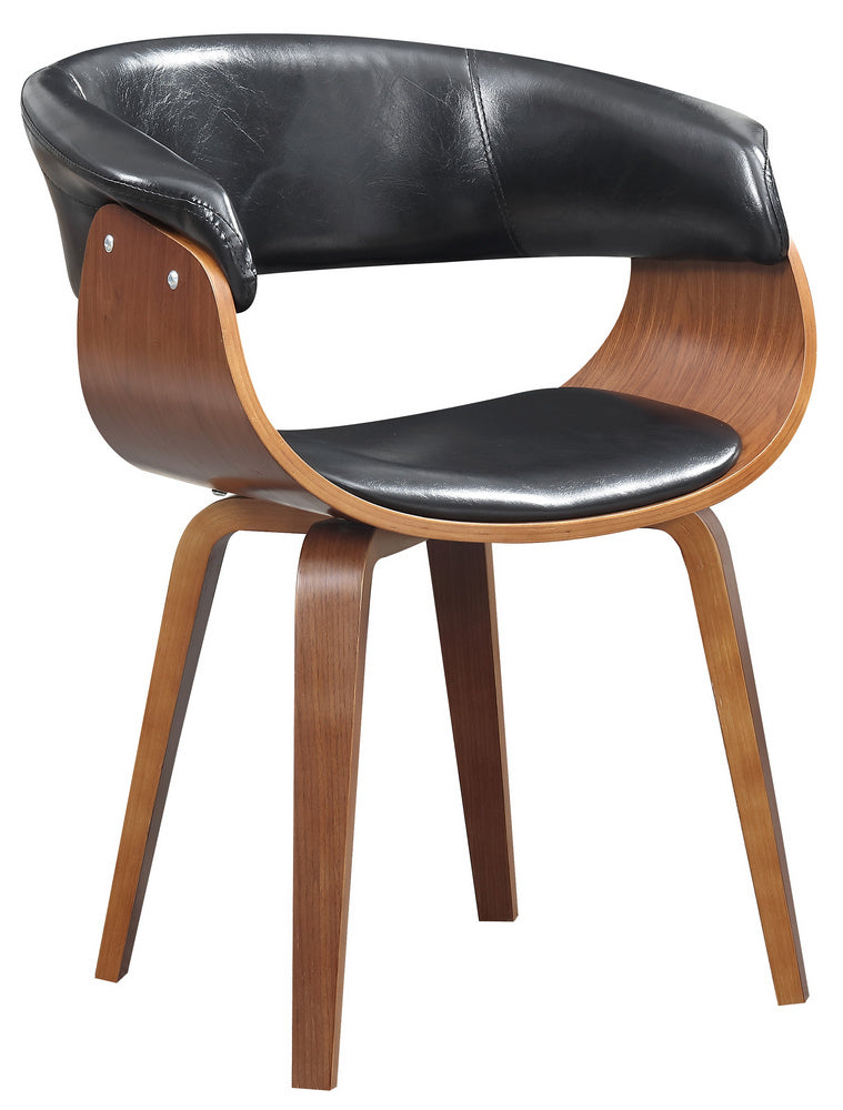 Adelia Black PU Leather/Wood Arm Chair