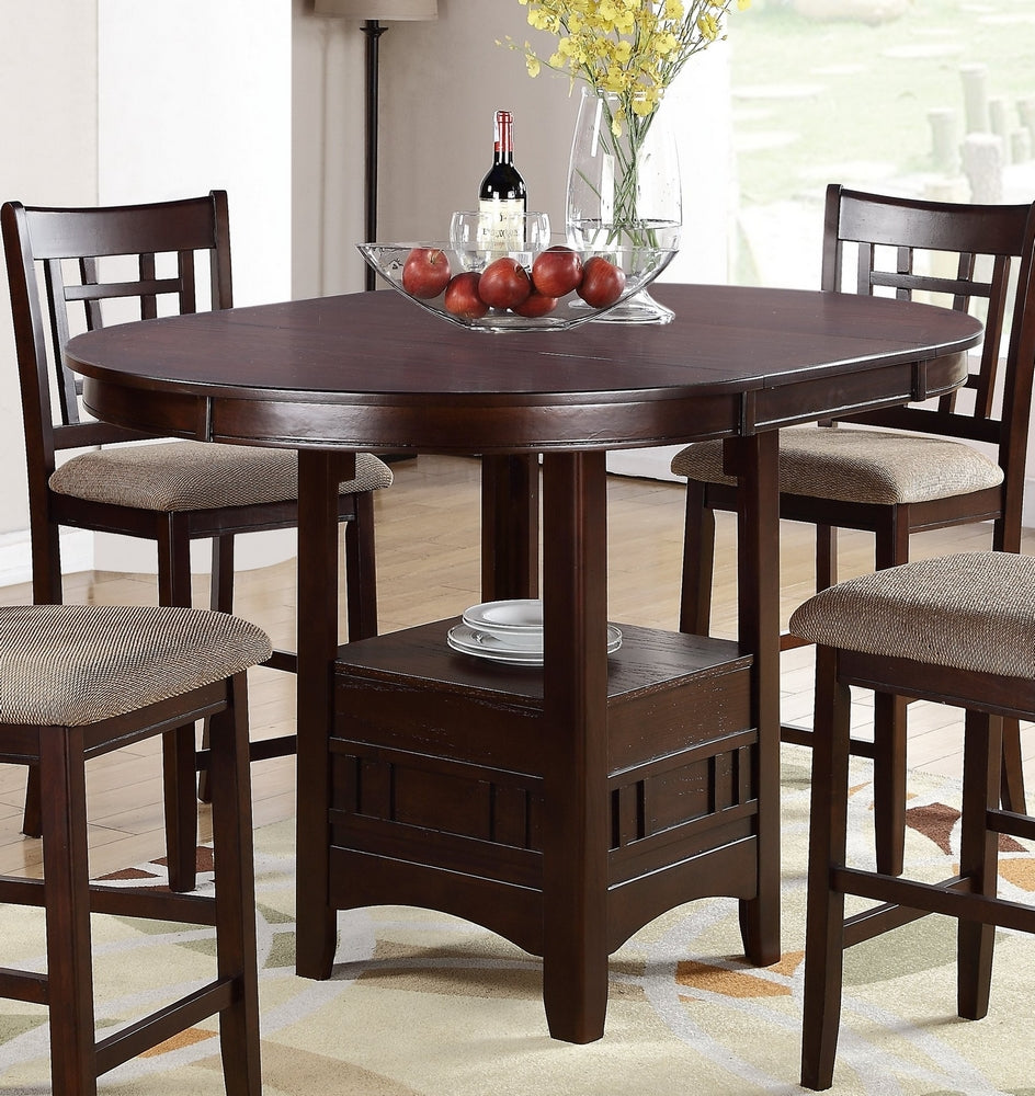 Agostina Dark Rosy Brown Wood Counter Height Table